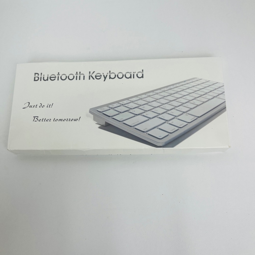 Unbranded Bluetooth Wireless Keyboard Silver White Slim Portable Universal